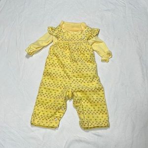 Children’s Yellow Corduroy Overalls and Matching Knit Shirt